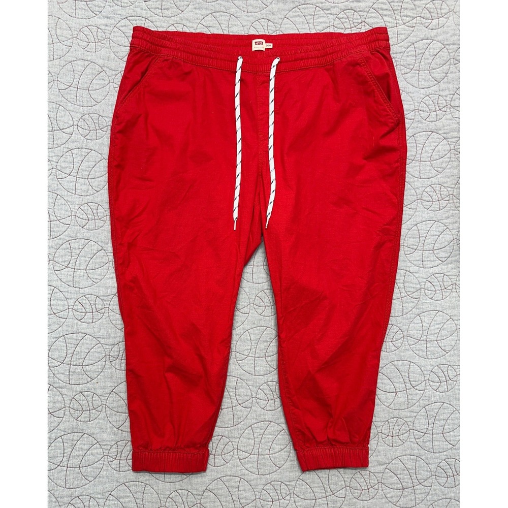 Levis Jogger Pants Red Elastic Waist Drawstring / Womens 20W